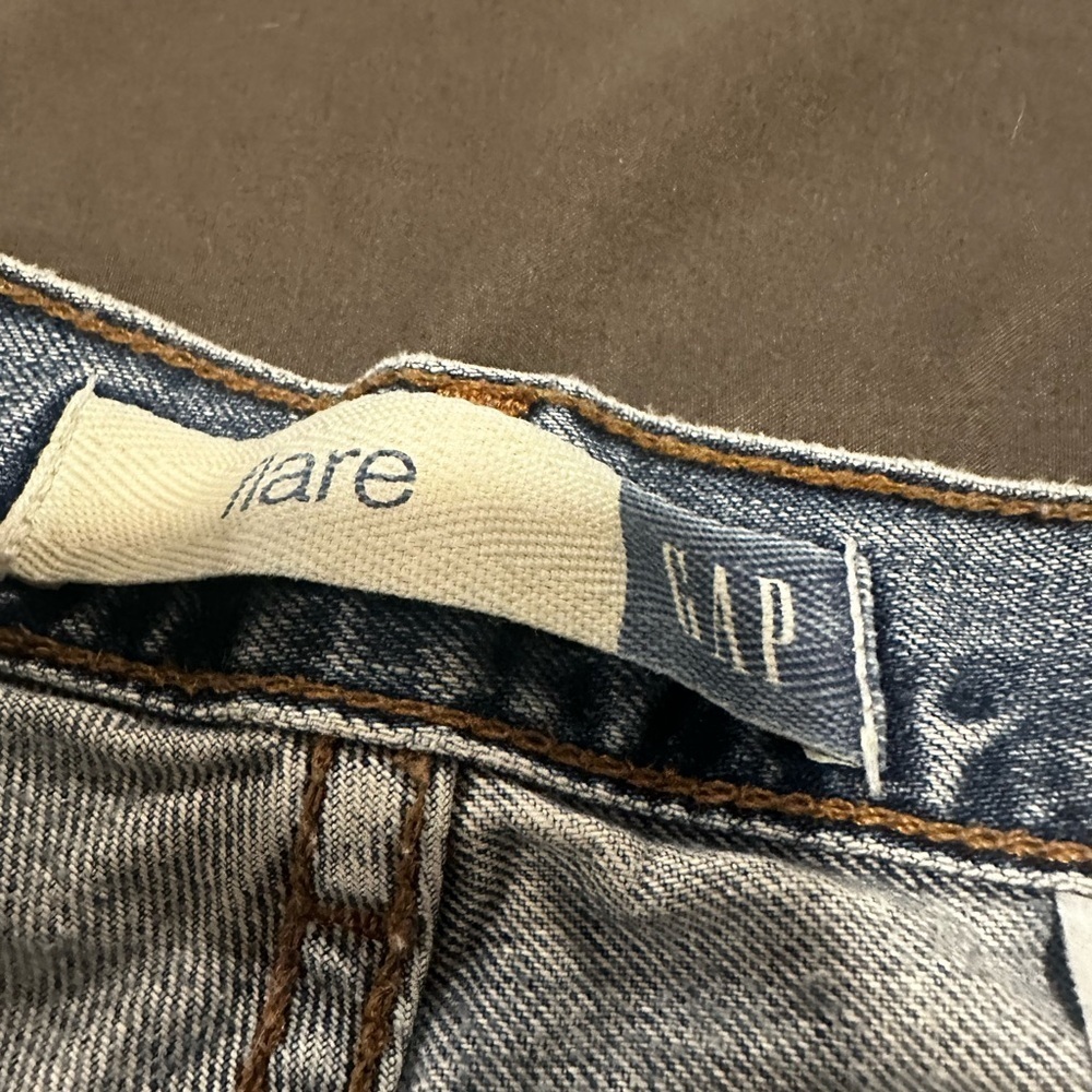 Vintage Y2k Gap Jeans Women 8R Blue Flare Medium Wash Cotton Distressed - Picture 7 of 12